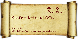 Kiefer Krisztián névjegykártya